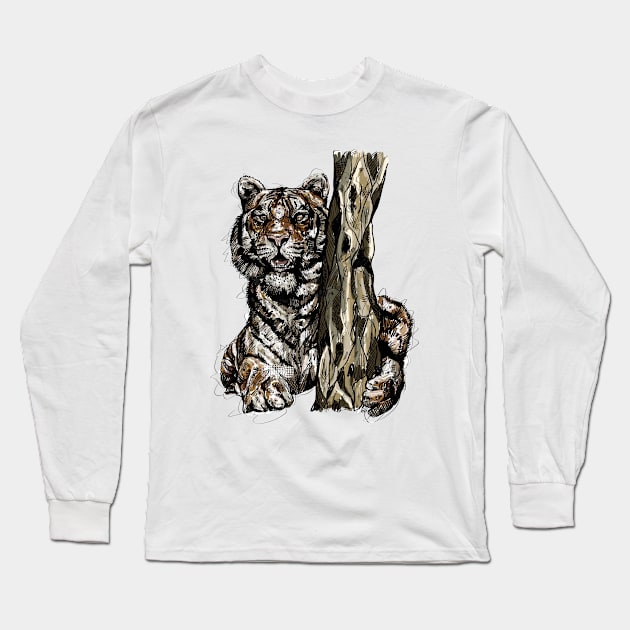 Bengal Tiger Long Sleeve T-Shirt by JuicyCreations